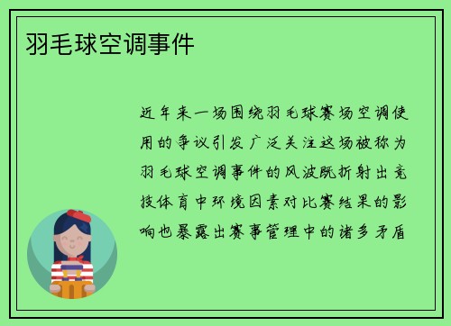 羽毛球空调事件